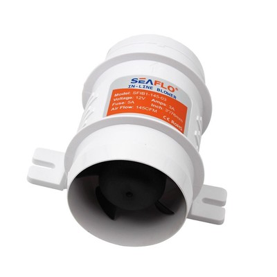 SEAFLO 3 ''Inline Marine Bilgenluftgebläse 12V 145 CFM Leises Boot Weiß