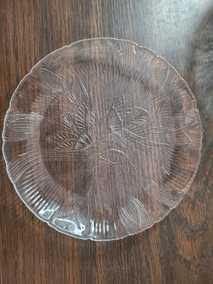 Vintage Arcoroc Canterbury Crocus Salad Plate Embossed Clear Glass