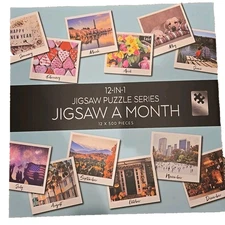 Professor Puzzle Jigsaw A Month 12 Puzzles X 500 pcs Incl Poster 19" x 14" Gift