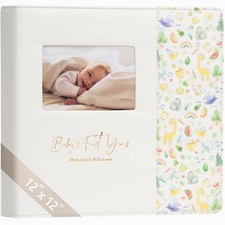 Keepsake Baby Memory Book Girl Boy   Timeless Leather-Bound Baby Milestone Bo...
