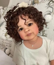 Kits de muñeca bebé renacido niña niña 30 pulgadas cabello rizado enraizado realista hágalo usted mismo juguete regalo