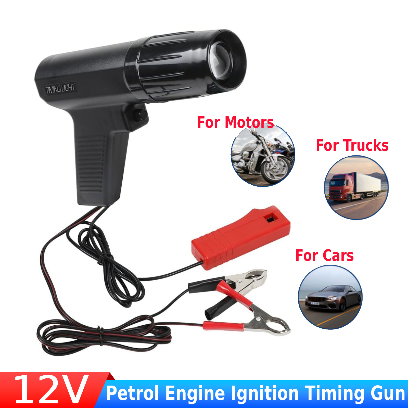 Engine Timing Light Gun 12V Ignition Auto Timing Tester for Car Motorcycle Marin