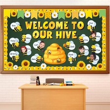 Bee Bulletin Board Decorations Set Bee Sunflower Paper Name Tags Paper Cutout...