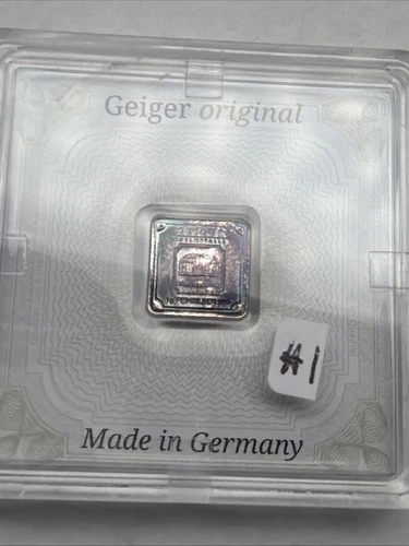 Geiger Edelmetalle Original 1 Gram .999 Fine Square Encapsulated w/Assay Toning