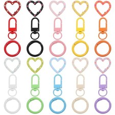30PCS Colorful Keychain Clasp Set with Rotating Lobster Clasps, Spring O Rings