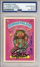 DUAL SIGNED Tom Bunk & Tommy Chong 1986 Topps GPK Hippie Skippy PSA DNA COA AUTO