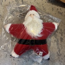 NEW Pottery Barn Santa Star Shaped Pillow Christmas Holiday Red & White 20" NWT