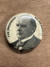 1896 William McKinley Political Campaign Pinback Button