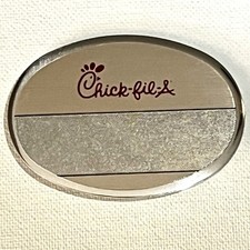 Chick-fil-A Employee Name Badge Restaurant Tag ID Pin Silver