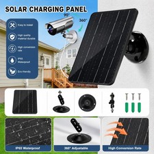 20W 5V USB C Solar Panel For Security Camera 360 Adjustable Mounting Waterproof