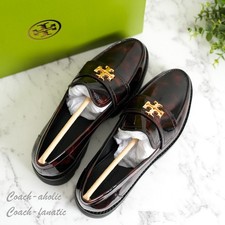 NIB Tory Burch Mini Everly Chunky Loafer Tortoise Patnent Leather Size 7.5/8