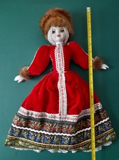 Vintage Hand Painted Russian Porcelain Doll - Porcelain hands / feet - 44cm Tall