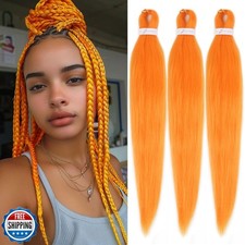 ADIASAI Braiding Hair Pre Stretched 16 Inch 3 Packs, Orange Pre stretched Bra