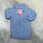 Vintage *Barbie* 80's Skipper Clothes~ Blue Knit Blouse Turtleneck Top, HTF Read
