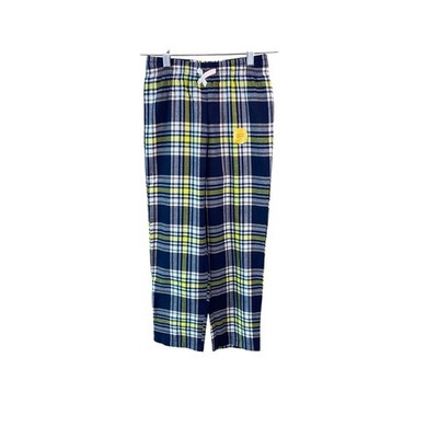 Cat & Jack Boys Plaid Pajama Pants Navy Blue Lime Green Size M 8/10 NWT