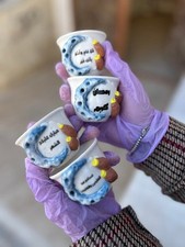 Set caffè arabo fatto a mano 12 tazze + regalo Dallah Ramadan Kareem islamico Eid