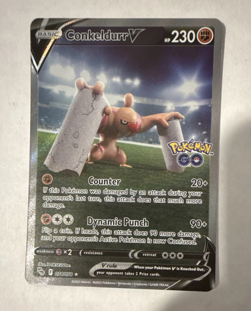 conkeldurr v pokemon card value Pokemon TCG - Conkeldurr V Pokemon GO Full Art Holo Card 040/078 main image 1