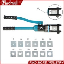16 Mt Hydraulic Wire Terminal Crimper w/13 Di...