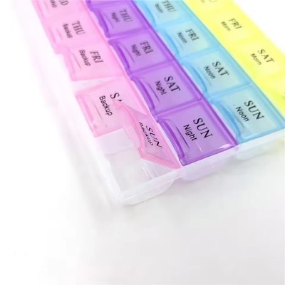 Wöchentliche Pillendose Organizer 4 Mal am Tag Medizin Aufbewahrung AM PM Backup Case