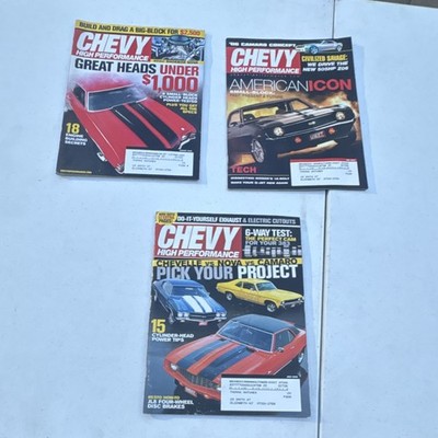 Chevy High Performance Magazine Lot of 3 Issues - American Icon, Great Heads
