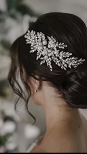 Pearl Crystal Hair Comb Wedding Accessory Silver White Red Gold Multicolor