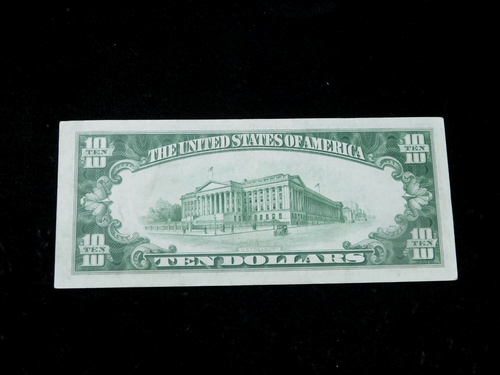 1934 $10 United States Emergency Issue North Africa Yellow Seal Silver Certifica - Picture 2 of 4