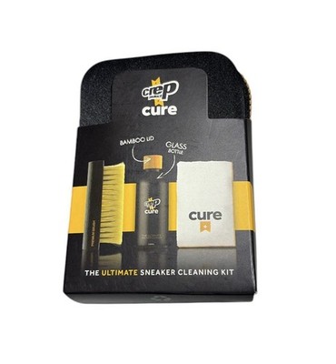Crep Cure Cleaner Kit Bamboo/Glass Bottle New (Brush, 3.5oz Bottle,Cloth)