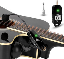 Wireless Instrument Microphone for Acoustic Guitar: 2.4G Cordless Clip-On Mics S