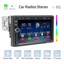 Single Din Car Stereo Radio with Wired Carplay Android Auto, 7 Inch Touch Screen