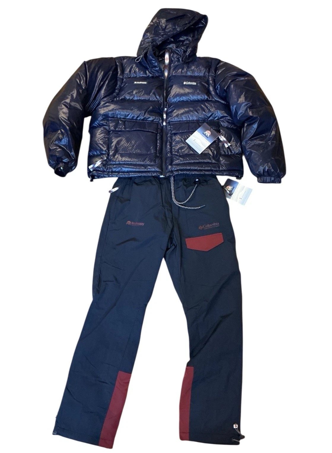 Madhappy X Columbia Down & Omni-Heat 2way Jacket/ Snow Pants 2pc Set Blue S NEW
