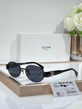 Celine CL40235U Arc de Triomphe Oval Sunglasses Gold Frame 54-18-135