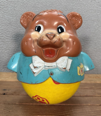 Vintage Fisher Price Roly Poly Chubby Cub 1969 No 164 Musical Pull Rolling Toy