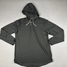 BYLT Hoodie Shirt Mens Large Black The Circuit Henley Long Sleeve Athletic