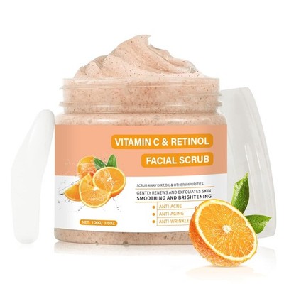 Vitamin C and Retinol Facial Scrub Face Scrubs Exfoliating Face Wash Vitamin C F