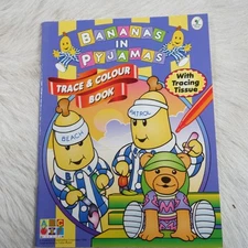 bananas in pyjamas trace & colour book vintage