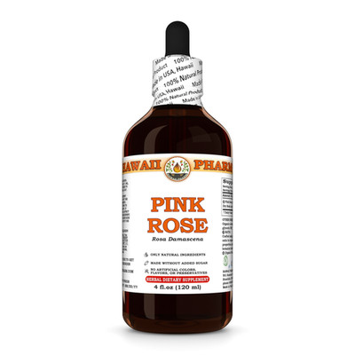 Pink Rose (Rosa Damascena) Dried Buds and Petals Liquid Herbal Extract