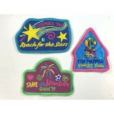 Vintage Girl Scout Cookie Sale Badges Patches 1996 1999 2000 Lot of 3 New