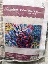 Herrschners  Color Splash Succulents Latch Hook Rug Kit 40  x 27  OOS With Hook