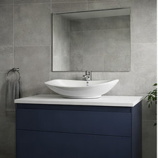 Modern Navy Blue Bathroom Vanity Unit Wall Hung Ceramic Basin