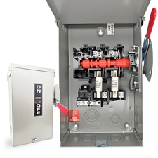 Ac Disconnect Switches Box, 2P 60Amp 110/240V Duty Safety Switche, 2 Wire Fusibl