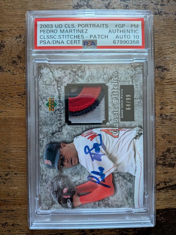 Pedro Martinez PSA 10 Auto 2003 UD Classic Portrait Stitches Patch /99 Signed