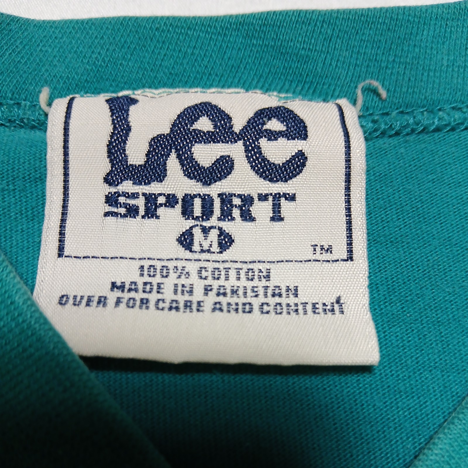  90s Lee Sport Embroidered Miami Dolphins T Shirt Teal w/ Striped Sleeves Medium thumbnail 3
