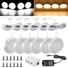 3/6 Packs LED Under Cabinet Lighting Kitchen Counter Closet Puck Light Lamp Kit