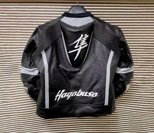 SUZUKI HAYABUSA LEATHER MOTORBIKE JACKET MOTORCYCLE RACING BIKER SPORTS JACKET - Picture 3 of 4