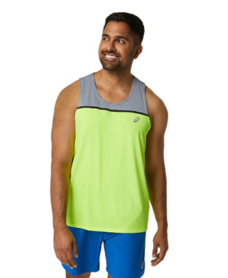 ASICS  Men's 3XL PR Lyted Singlet Tank in Safety Yellow/Sheet Rock