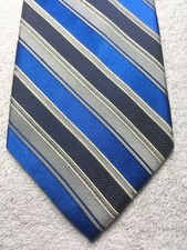 FERUCCI MENS TIE BLUE AND GRAY STRIPED 4 X 60