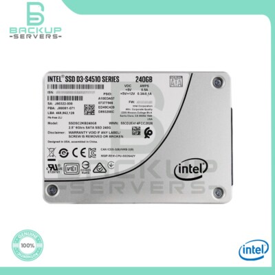 SSDSC2KB240G8 Intel D3-S4510 240GB 6Gbps TLC SATA 2.5'' Solid State Drive