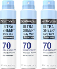 Ultra Sheer Body Mist Sunscreen Spray Broad Spectrum SPF 70, Lightweight, Non-Gr
