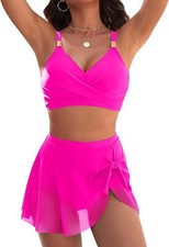 Womens High Waisted Bikini Set Tummy Control Tie Knot Two Piece Swimsuit