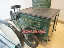 PHOTO  DEBENHAMS DELIVERY VAN VINTAGE 1922 3-WHEELER WARRICK DELIVERY VAN INSIDE